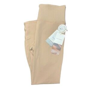 Vuori Women’s Rib Studio Legging Performance Coconut Beige Sz Medium New $89